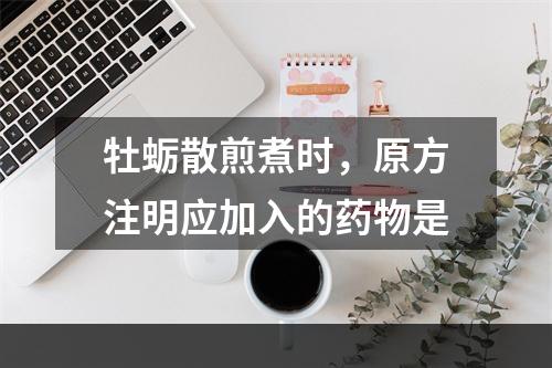 牡蛎散煎煮时，原方注明应加入的药物是