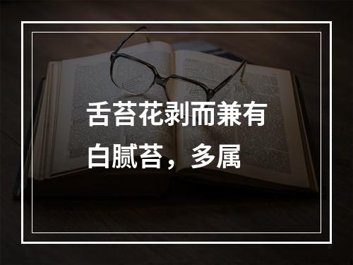 舌苔花剥而兼有白腻苔，多属