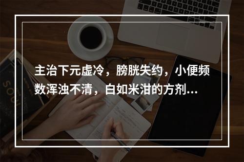 主治下元虚冷，膀胱失约，小便频数浑浊不清，白如米泔的方剂是