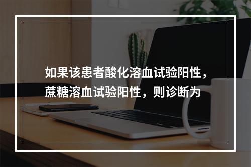 如果该患者酸化溶血试验阳性，蔗糖溶血试验阳性，则诊断为