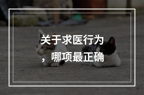 关于求医行为，哪项最正确