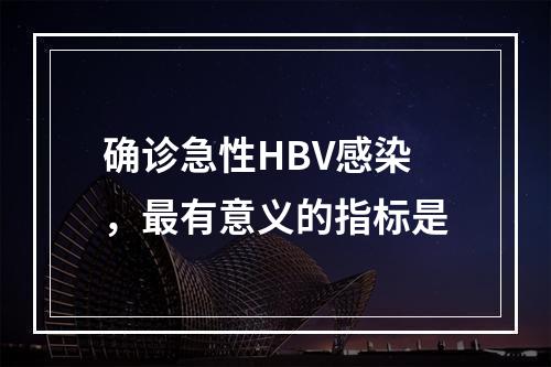 确诊急性HBV感染，最有意义的指标是