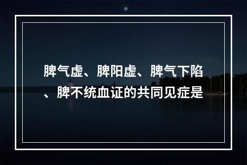 脾气虚、脾阳虚、脾气下陷、脾不统血证的共同见症是