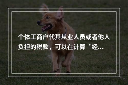 个体工商户代其从业人员或者他人负担的税款，可以在计算“经营所