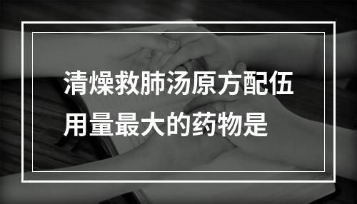 清燥救肺汤原方配伍用量最大的药物是