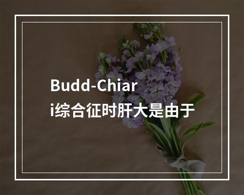 Budd-Chiari综合征时肝大是由于