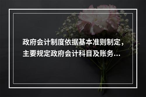 政府会计制度依据基本准则制定，主要规定政府会计科目及账务处理