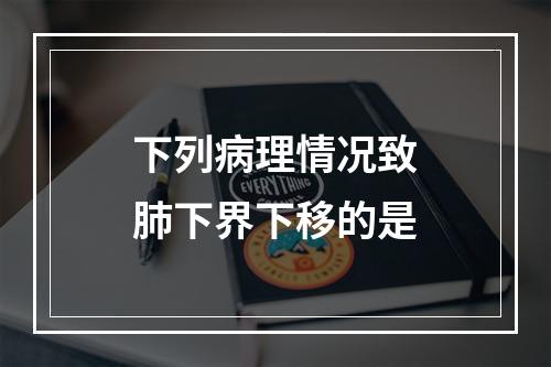 下列病理情况致肺下界下移的是