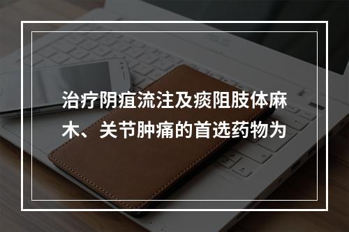 治疗阴疽流注及痰阻肢体麻木、关节肿痛的首选药物为