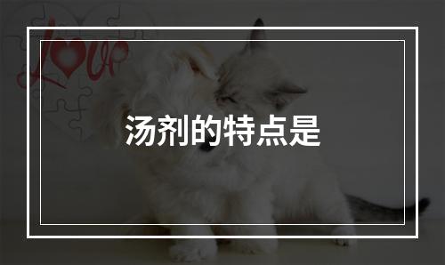 汤剂的特点是