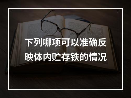 下列哪项可以准确反映体内贮存铁的情况