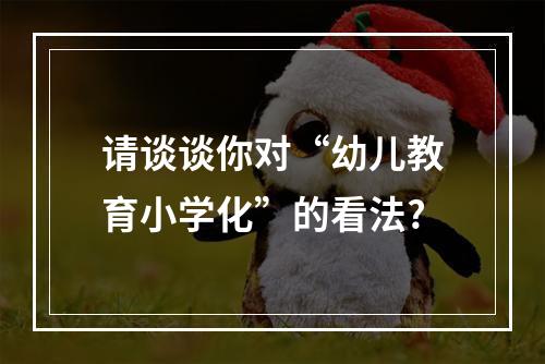 请谈谈你对“幼儿教育小学化”的看法?