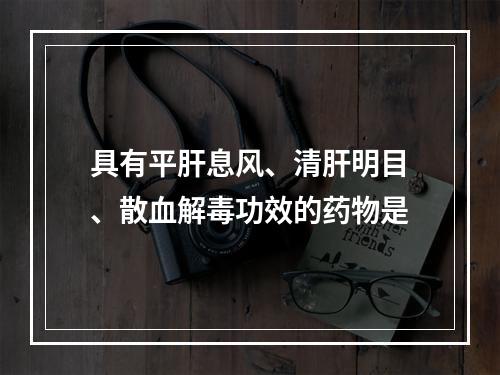 具有平肝息风、清肝明目、散血解毒功效的药物是