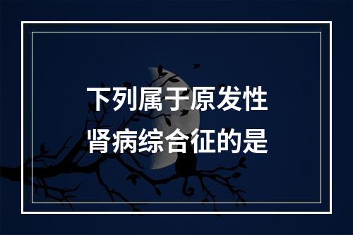 下列属于原发性肾病综合征的是