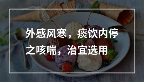 外感风寒，痰饮内停之咳喘，治宜选用