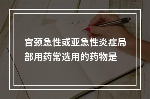 宫颈急性或亚急性炎症局部用药常选用的药物是