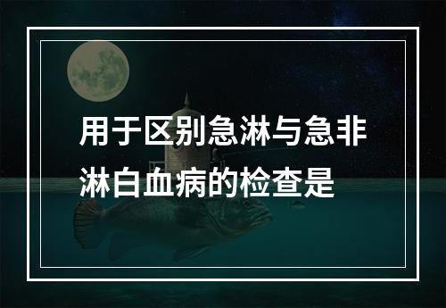 用于区别急淋与急非淋白血病的检查是