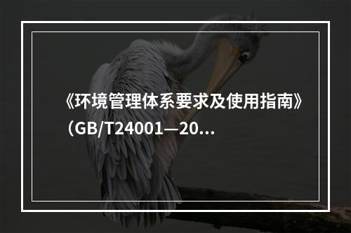 《环境管理体系要求及使用指南》（GB/T24001—2016