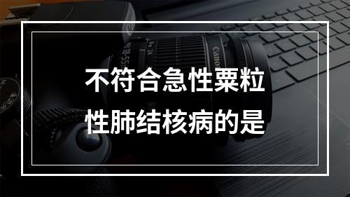 不符合急性粟粒性肺结核病的是