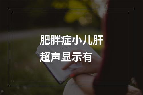 肥胖症小儿肝超声显示有