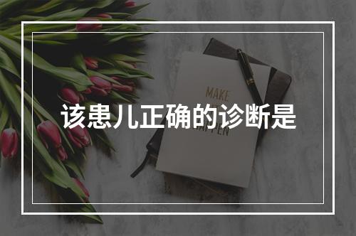 该患儿正确的诊断是