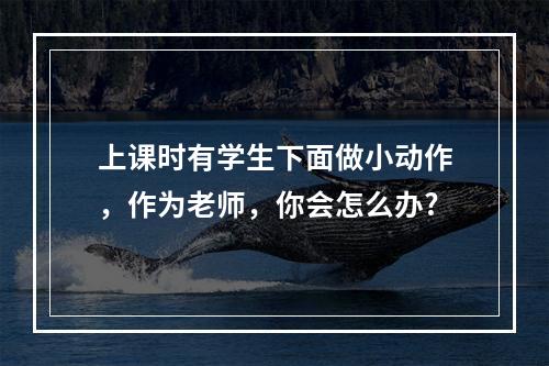 上课时有学生下面做小动作，作为老师，你会怎么办?