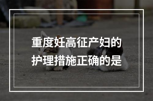 重度妊高征产妇的护理措施正确的是