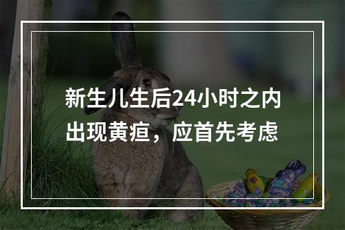 新生儿生后24小时之内出现黄疸，应首先考虑