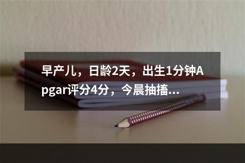 早产儿，日龄2天，出生1分钟Apgar评分4分，今晨抽搐2次