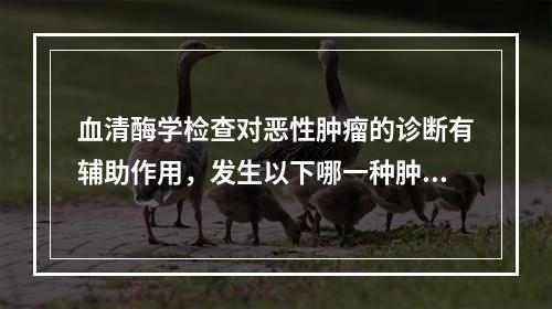 血清酶学检查对恶性肿瘤的诊断有辅助作用，发生以下哪一种肿瘤时