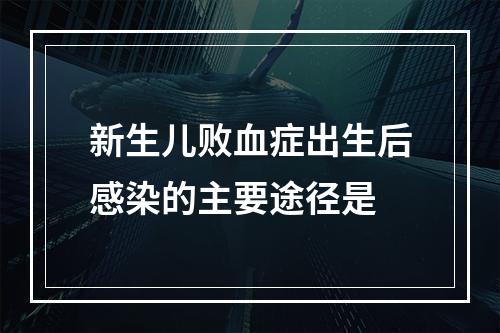 新生儿败血症出生后感染的主要途径是