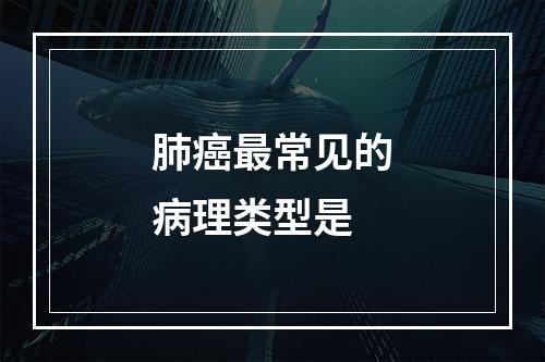 肺癌最常见的病理类型是