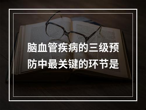 脑血管疾病的三级预防中最关键的环节是