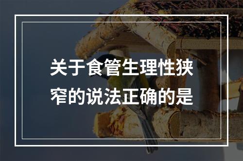 关于食管生理性狭窄的说法正确的是