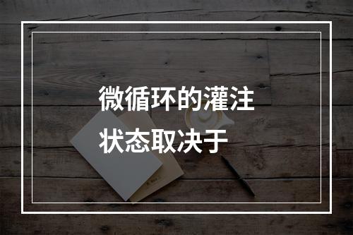 微循环的灌注状态取决于