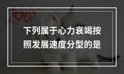 下列属于心力衰竭按照发展速度分型的是