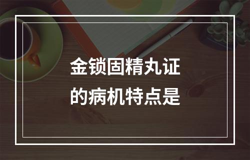 金锁固精丸证的病机特点是