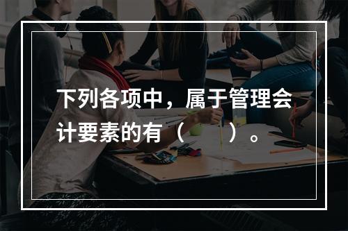 下列各项中，属于管理会计要素的有（　　）。