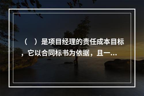 （　）是项目经理的责任成本目标，它以合同标书为依据，且一般情