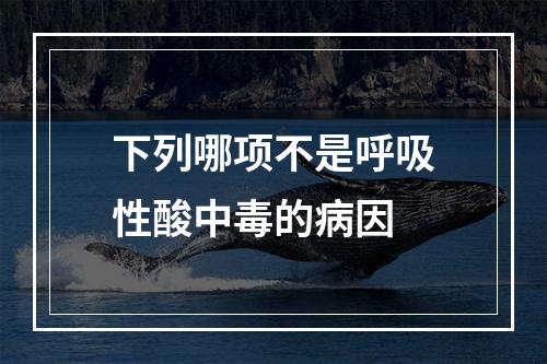 下列哪项不是呼吸性酸中毒的病因