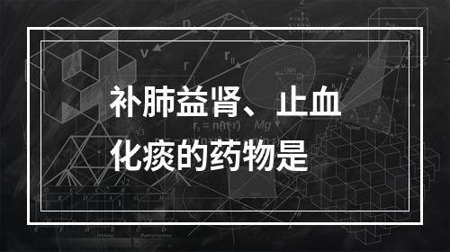 补肺益肾、止血化痰的药物是