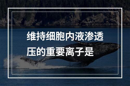 维持细胞内液渗透压的重要离子是