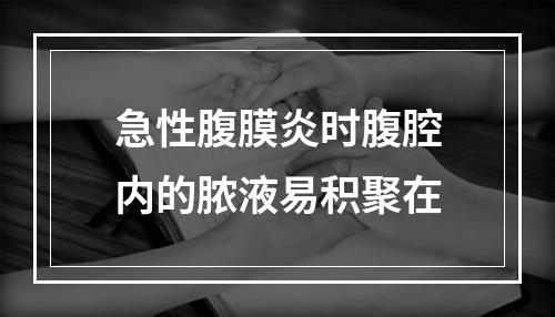 急性腹膜炎时腹腔内的脓液易积聚在