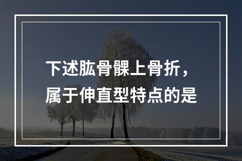 下述肱骨髁上骨折，属于伸直型特点的是