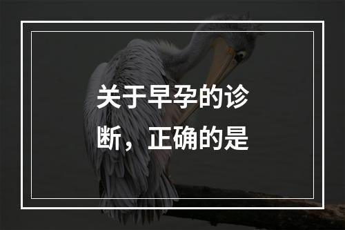 关于早孕的诊断，正确的是