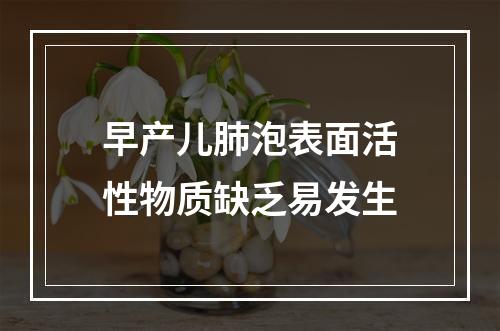 早产儿肺泡表面活性物质缺乏易发生