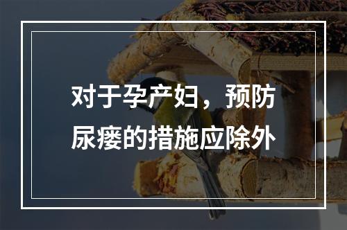 对于孕产妇，预防尿瘘的措施应除外