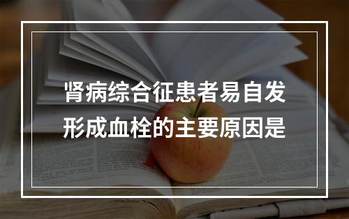 肾病综合征患者易自发形成血栓的主要原因是