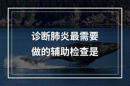 诊断肺炎最需要做的辅助检查是