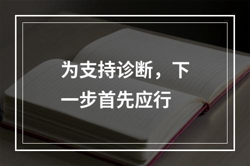 为支持诊断，下一步首先应行